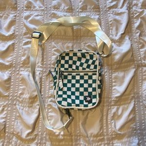 Thread Green & White Checkerboard Crossbody Shoulder Bag